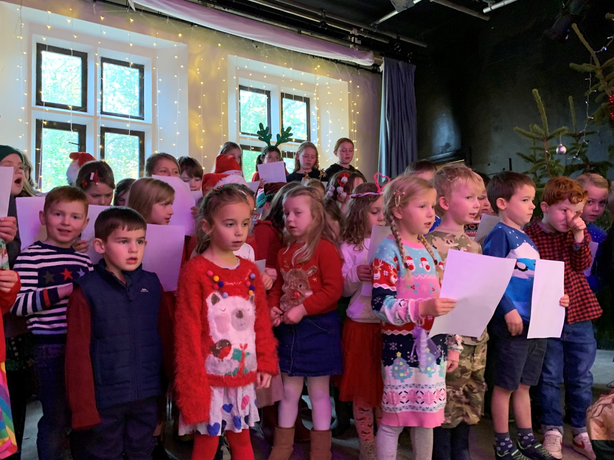 Pupils singing Christmas Carols