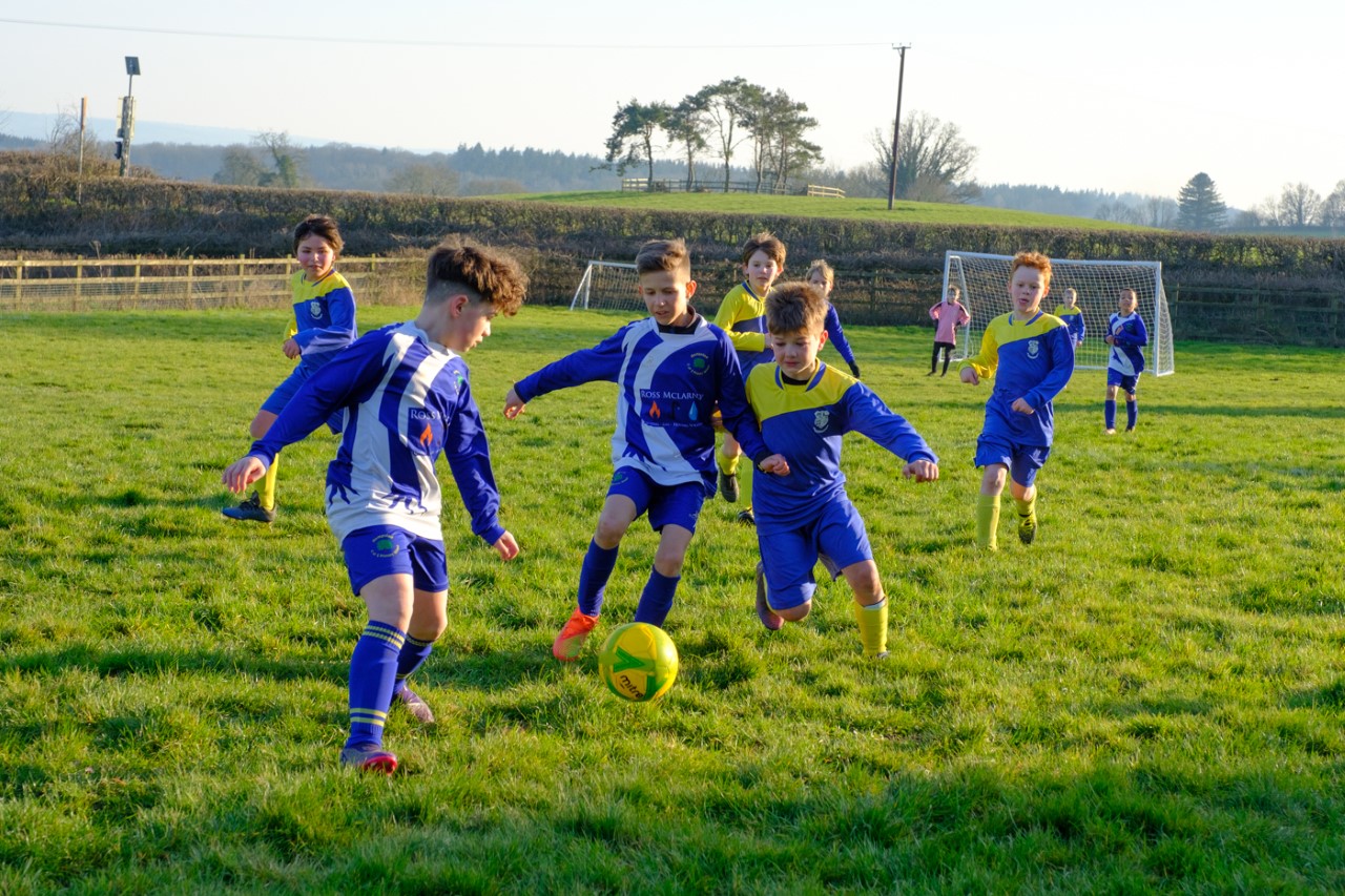 Football match with another local schools team