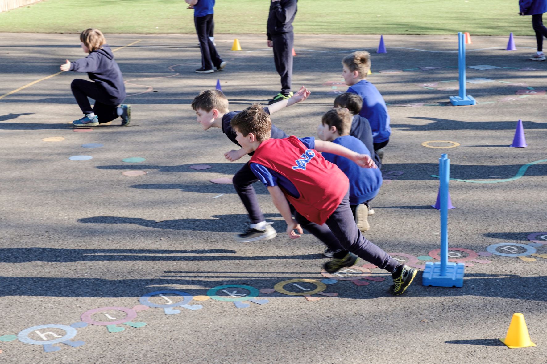Pupils playing sport