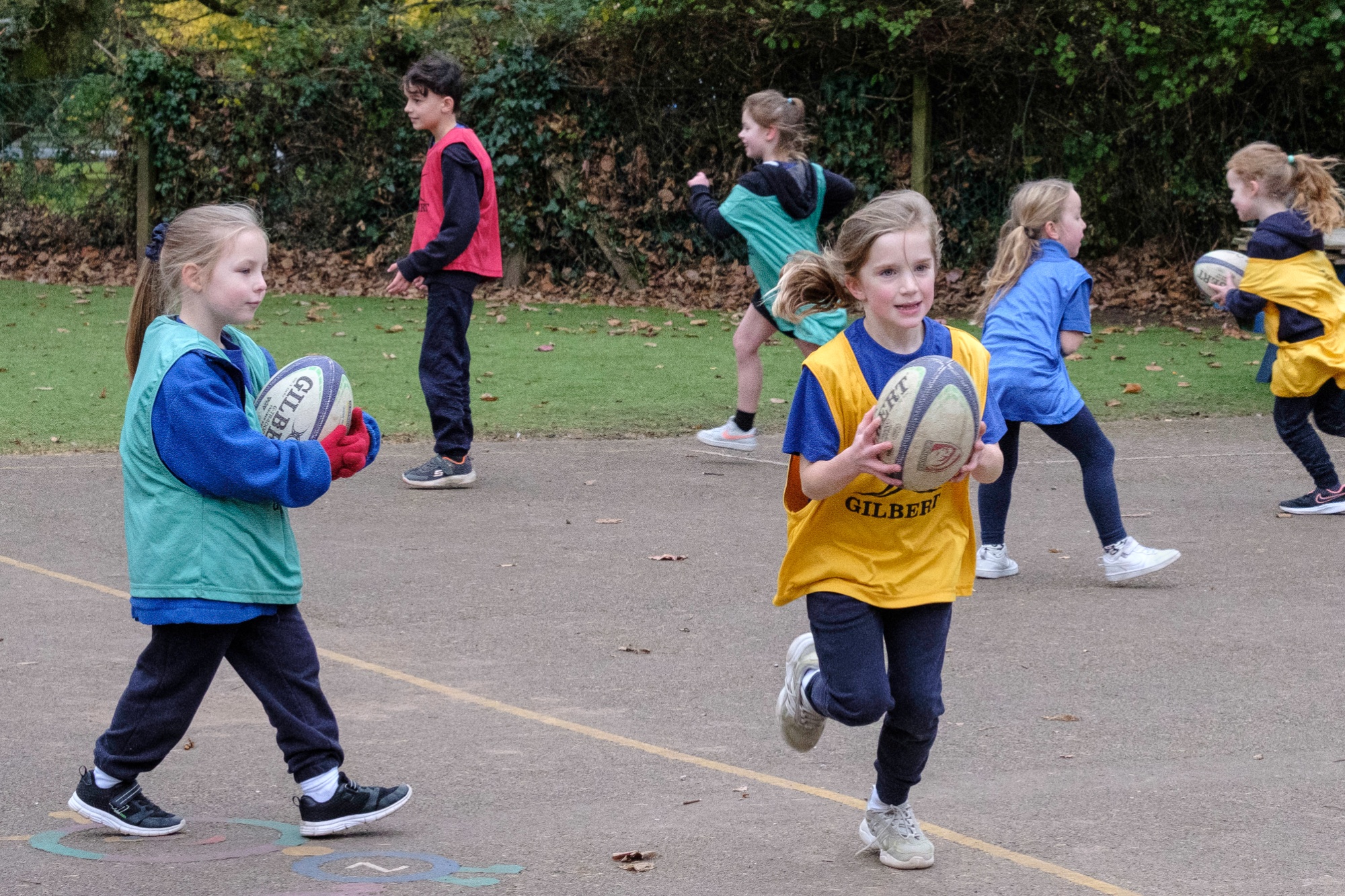 Pupils playing Tag Rugby