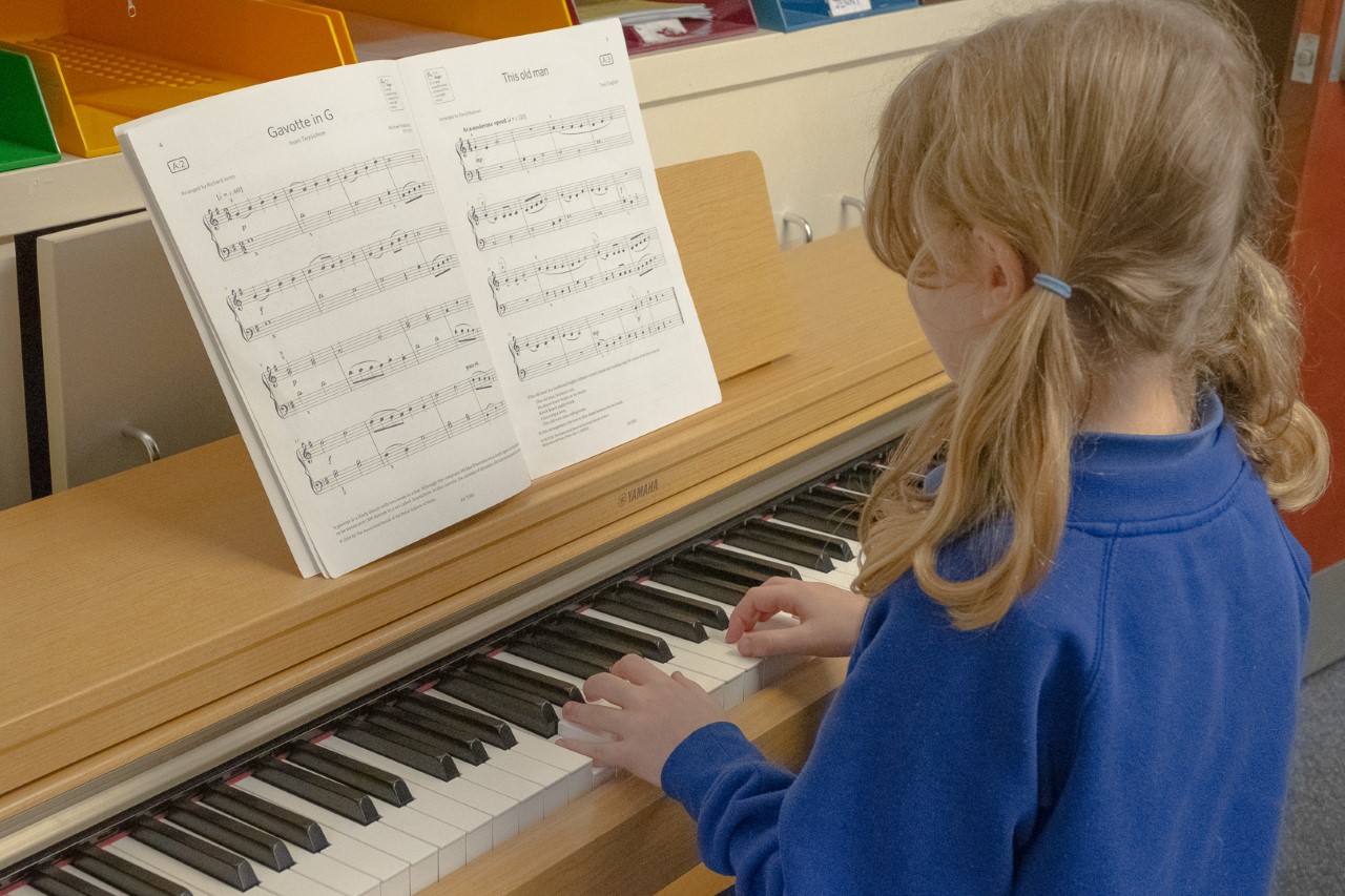 One of our pupils playing the piano